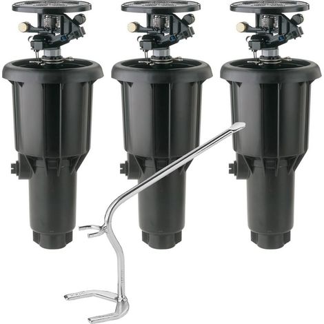 [Pack 3] Aspersor Emergente Rain Bird 2045A Maxi-Paw con Tobera Intercambiable. Rosca 1/2" y 3/4"+ Llave Montaje  Oferta exclusiva (1/5)