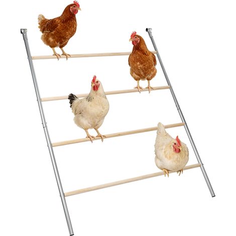 Perchoir, Perchoirs pour volailles, Échelle à 4 marches pour poules, 142 x 105 cm, Accessoires pour volailles d'arrière-cour - Poulailler - Ferme (1/5)