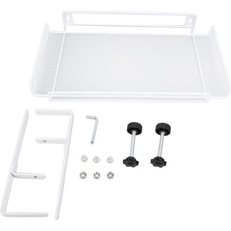 Under Desk Organizer Clamp On Storage Shelf Basket Cable Management Tray for Wire Router Power Strip White (1/5)