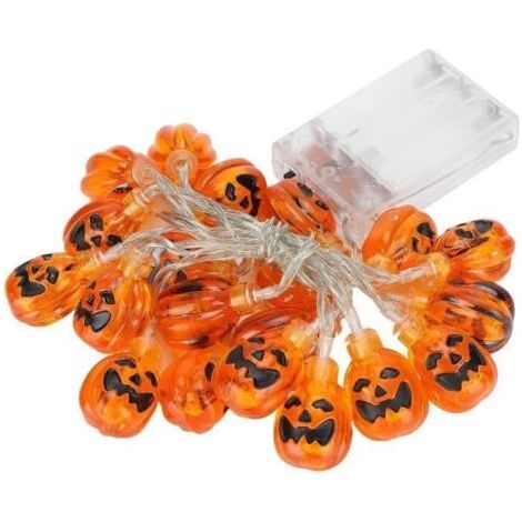 LOTUS Halloween-Kürbis-Lichterkette – 10 LED-Birnen – Batteriebetrieben – Mehrfarbig (1/5)
