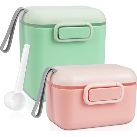 Doseur De Lait, 2PCS 800ML+400ML Distributeur De Lait En Poudre Portable, Récipient de Poudre de Formule Boîte de Stockage (1/5)