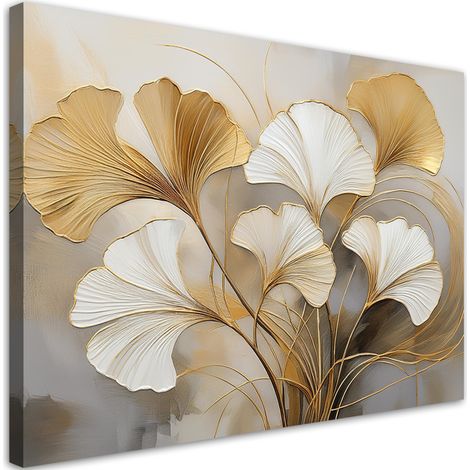 Quadro su tela, Fogliame Botanica Beige - 60x40 (1/5)