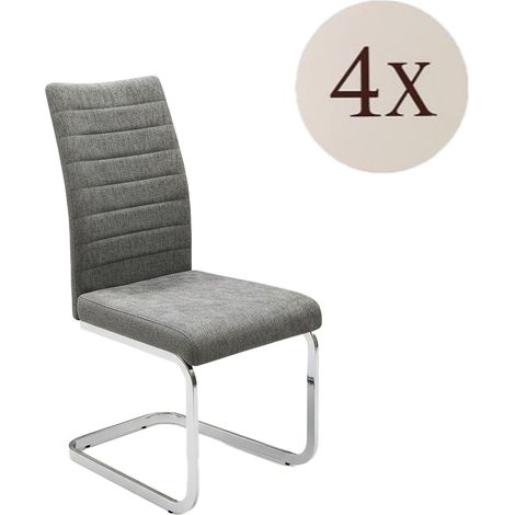 Stuhl-Set Quintano, 4 Stühle, Polster, Gestellstoff: Gewebe, Grau
