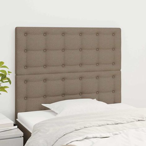 vidaXL Cabecero de cama gris topo 100x5x118/128 cm Tela (1/5)