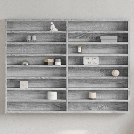 Vitrinenschrank Grau Sonoma 100x8,5x75 cm Holzwerkstoff vidaXL