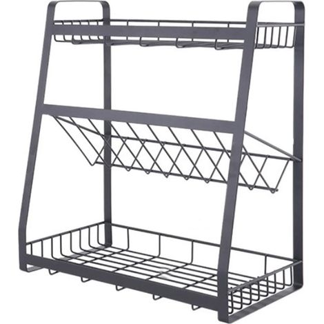 Support mural de porte pour comptoir - Utilisations multiples - Organiseur de condiments - Support mural (1/4)