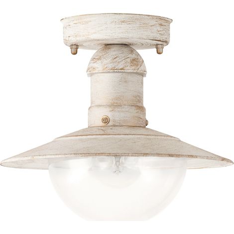 Plafonnier Oslo E27 blanc antique IP44 métal Rabalux