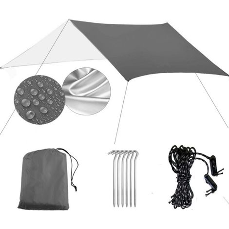 Bâche de Camping Imperméable avec Revêtement Argenté - Protection Solaire et Anti-Pluie pour Hamac, Plage, Pique-nique et Randonnée (1/5)