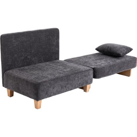 CHICFURN Sillón convertible 2 en 1 94x63x89 cm poliéster gris oscuro, ahorra espacio (1/5)