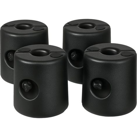 Lot de 2 poids de lestage cylindrique pour tonnelle barnum tente dim. Ø 22 / Ø 24 x 25H cm HDPE noir (1/5)