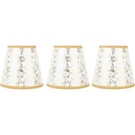 Abat-jour en tissu à clipser, style moderne, pour ampoule E14, lustre ou lampe de table, lot de 3, couleur or (1/5)
