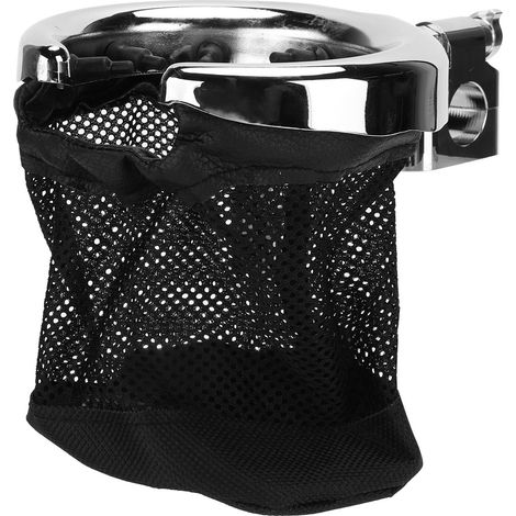 Porte-gobelet pliable universel pour guidon de moto, 7 crans internes, chromé, compatible avec les guidons de 22 mm (0,9 pouce). (1/5)