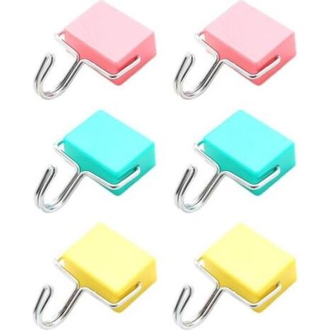 6er-Pack Magnetische Haken, Einfache und Kreative Quadratische Haken, Magnetische Haken für Küchen-Kühlschränke, Magnetische Haken ohne Bohren (1/5)