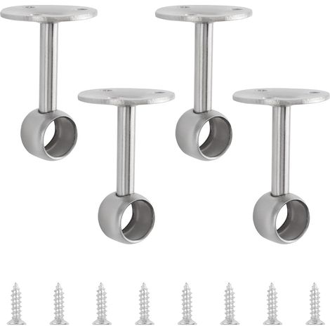 Support de tringle à rideau de plafond, 4 supports robustes pour tringle à rideaux, support de montage au plafond, support de tringle de penderie, supports pour tringles de 16 mm (1/5)