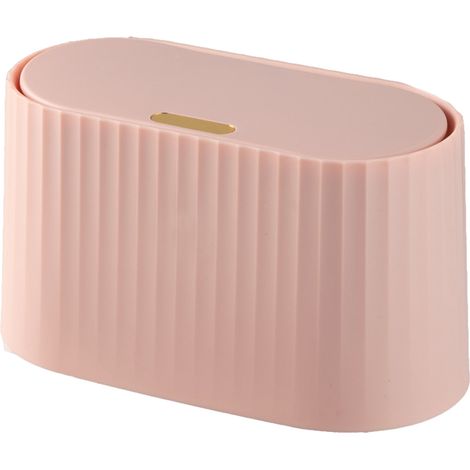 Poubelle de bureau à couvercle poussoir, poubelle Micron, coiffeuse, bureau de salon, salle de bain, poubelle de cuisine (1/5)