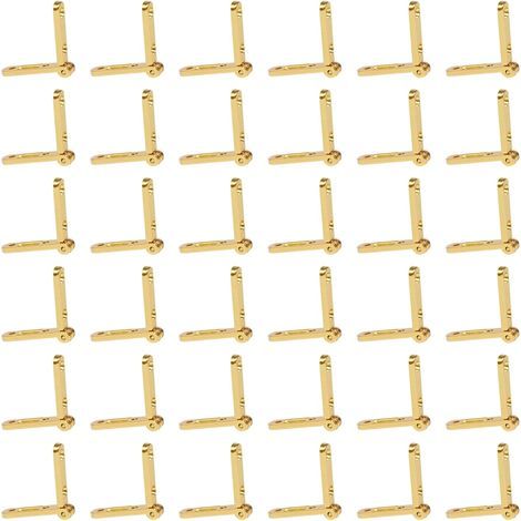 CCYKXA 30 Pieces Mini Hinge for Wooden Box 3 x 3 cm Small Invisible Hinge Gold Hidden Furniture Hinge in Zinc Alloy with Screws for Small Furniture