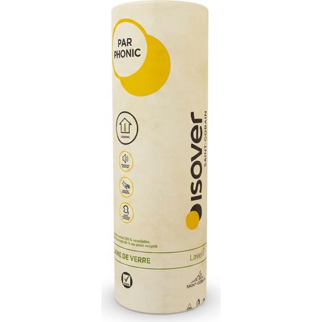 Isover – Laine de verre IBR Revêtu Kraft 45 mm – Isolation thermique et acoustique – Rouleau auto-déroulant – Surface 20,16 m² – 2 rouleaux