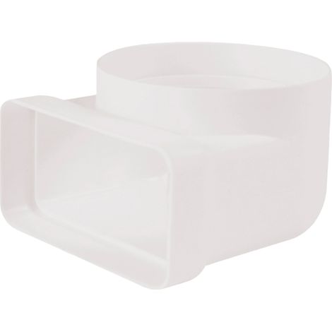 Codo de 90° rectangular/circular blanco Blanco 55×110 /Ø 100 (1/2)