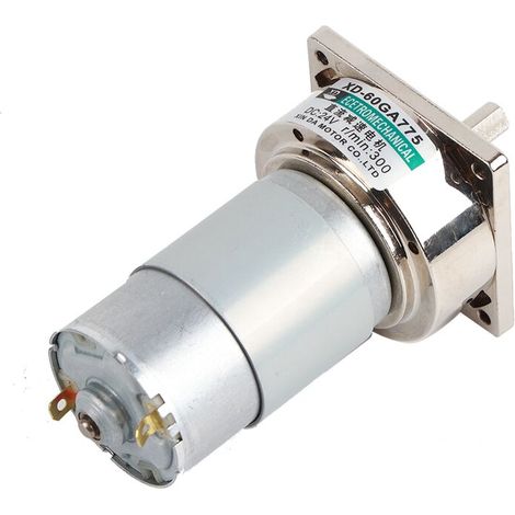 Jeffergarden Moteur à engrenages métalliques Micro DC 35 W, vitesse réglable CW/CCW (24 V, 300 tr/min)-DOU