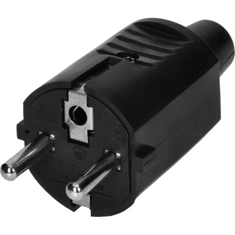 Spina 2P+Z UNI-Schuko, nera - ON-13259
