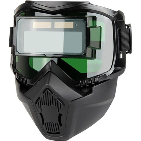 Casco de soldadura con oscurecimiento automático, visera extraíble y máscara de soldadura ajustable para trabajos en fábrica, procesamiento de metales y soldadura TIG y MIG.