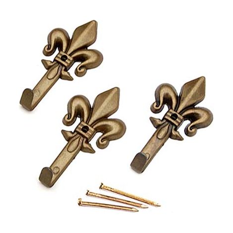 GANCIO QUADRO GIGLIO PRONTY - FERRO BRONZO MM 47 CF=PZ 3- 12 confezioni