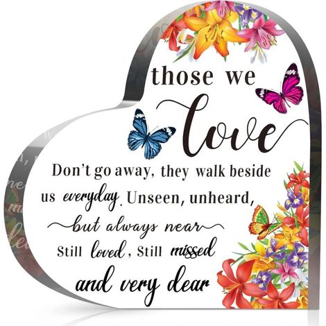Plaque cœur en acrylique, objet décoratif souvenir, idée cadeau pour papa maman sœur ou famille(15 cm) (1/4)