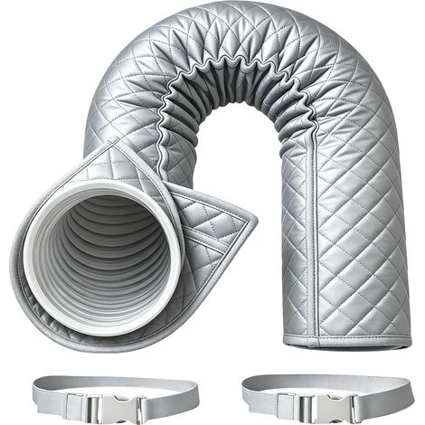 Funda aislante para tuberías, cinta térmica apta para tuberías de desagüe, diámetros de 13 cm y 15 cm, funda reutilizable con 2 abrazaderas para aire acondicionado exterior, autocaravana, jardín, casa (1/5)