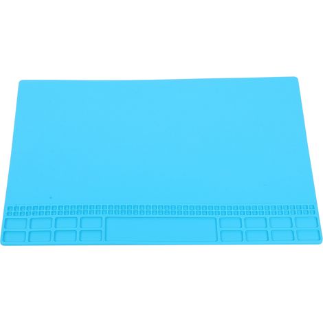 Tapis de réparation magnétique en silicone résistant à la chaleur, bleu clair, 350x250x4mm, pour station de soudure et protection d'ordinateur et téléphone