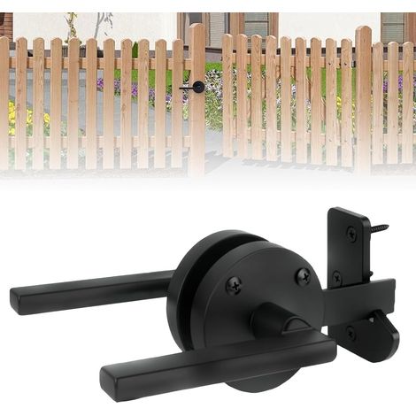Verrou de portail double face pour clôture en bois, verrou de porte battante robuste pour clôture en bois, ferrures de portail pour clôture extérieure, portail en bois, portail de piscine (1/5)