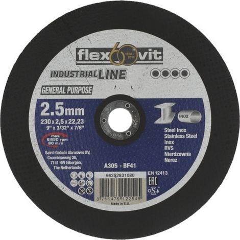 Meule à tronçonner INDUSTRIAL LINE General Purpose - Ø 230 mm - Épaisseur 2.5 mm - FLEXOVIT