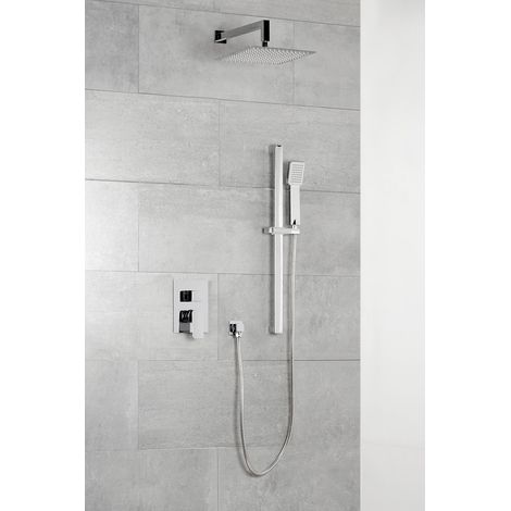 Kit de ducha empotrar, conjunto de ducha Arles Cromo con rociador (1/3)