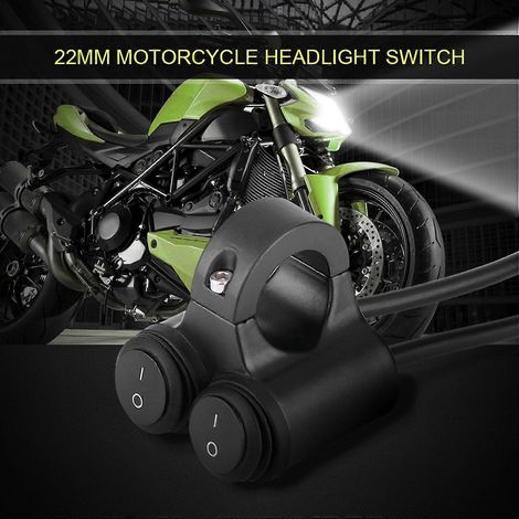 22 mm Universal-Motorradlenker-Scheinwerfer-, Brems-, Nebelscheinwerfer-, Hupen-Doppelknopfschalter Modell B