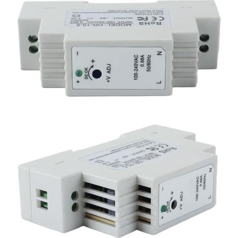 Alimentation à découpage sur rail DIN DR-15-5 – 15 W 5 V 2,4 A, montage sur rail DIN (1/5)