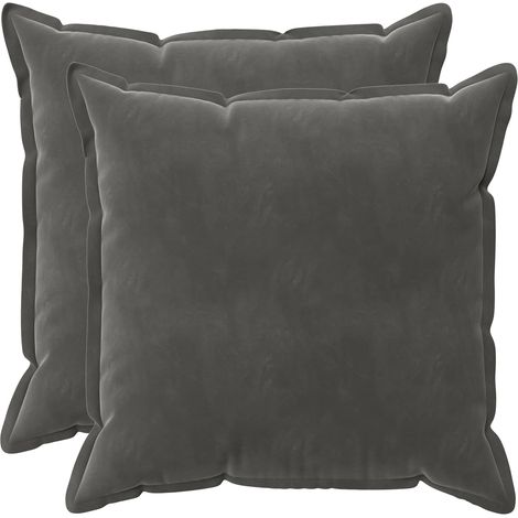 Kissenbezug 2 pcs HOUTEN Dunkelgrau 55 x 55 cm Samt vidaXL
