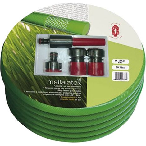 Kit tuyau 20mt avec accessoires 15x21mm mallalatex espiroflex