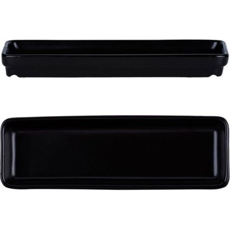 Lange, schwarze Sushi-Platte aus Keramik für Restaurants, dekorative Snackplatte, Haushaltsgeschirr (1/5)