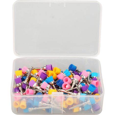 100 pièces Brosses de Polissage Dentaire Jetables, Accessoire pour Blanchiment Dentaire en Cabinet Dentaire et Clinique - Multicolore (1/5)