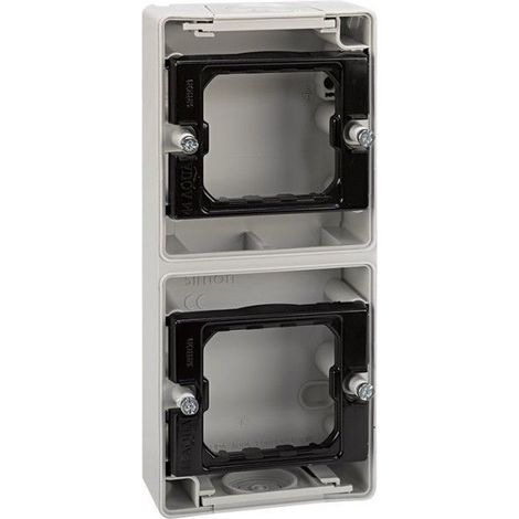Base caja estanca gris 2 elementos vertical Simon 44 Aqua 4400763-035