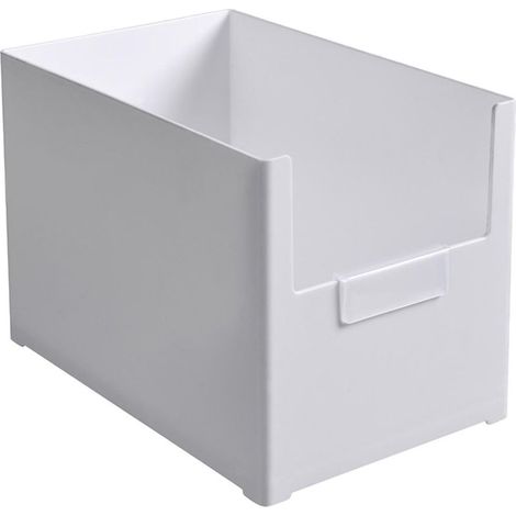 Boîte de rangement ouverte en plastique, design tiroir avant, empilable multifonction, bacs de rangement pour cuisine (1/5)