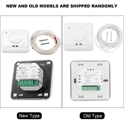 Fußthermostat [Temperaturregler] Programmierbarer Smart-Thermostat Weiß für automatische Heizsysteme ABS 230V 16A mit LED und 3m externem Sensor IP20 (1/5)