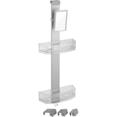 WENKO, Duschablage Caddy Premium, mit Antibeschlagspiegel, 2 Ablagen und Haken (1/8)