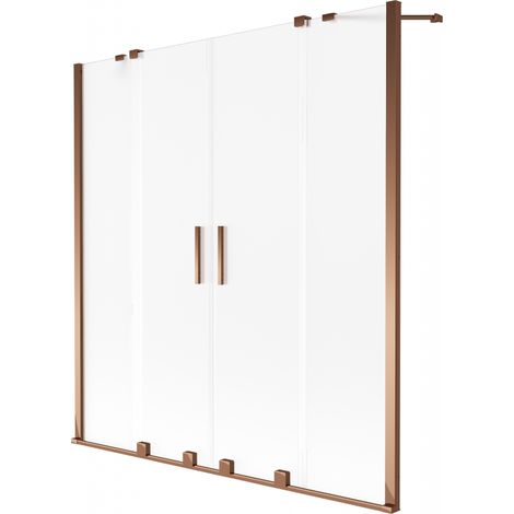 Mexen Velar Duo pare-douche à 2 panneaux coulissants 140 x 150 cm, givré, or rose - 896-140-000-32-60 (1/2)