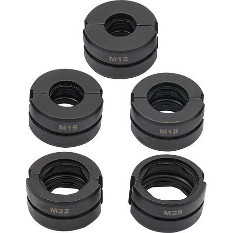 Herramienta de crimpado, 5 matrices robustas, compatibilidad versátil, color negro. (1/2)