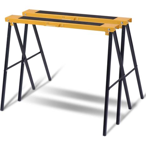 COSTWAY Caballete de Metal Plegable Caballete Andamio Cada Carga 125kg Banco de Trabajo (1/5)