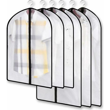 Housse à vêtements transparente antimites, ensemble de housses anti-poussière, idéal pour le placard, protège vêtements, chemises et costumes. (1/5)