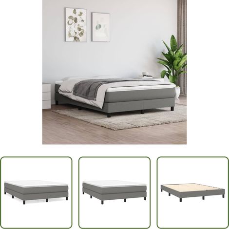vidaXL Schlafzimmermöbel - Boxspringbettgestell Dunkelgrau 140x200 cm Stoff (1/5)