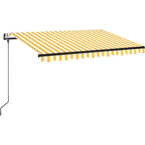 Maison Exclusive - Auvent automatique capteur de vent/LED 350x250cm Jaune et blanc (1/5)