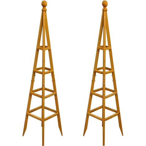 Set of 2 Wooden Garden Obelisks (1.5m)