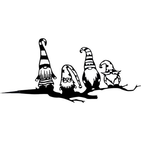 Girouette branche gnome art de jardin silhouette darbre clture (1/5)